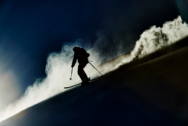 Silhouette of a skier Ross Woodhall - Action & Lifestyle Photography