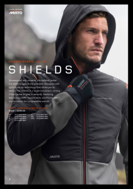 Man wearing a grey 2 tone lightweight jacket with gloves on & hood up. With advertising details of the jacket for Land Rover, Musto branding. Ross Woodhall - Action & Lifestyle Photography