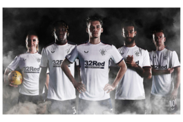 five Rangers footballers posed for new away shirts, sponsored by Castore. Ross Woodhall - Action & Lifestyle Photography