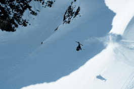 Solo skier mid air, doing a somersault. Ross Woodhall - Action & Lifestyle Photography