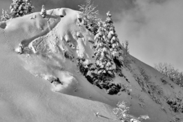 Ski Club of Great Britain skier photographed in La Clusaz, France. Ross Woodhall - Action & Lifestyle Photography