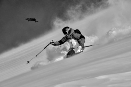 Ski Club of Great Britain skier photographed in La Clusaz, France. Ross Woodhall - Action & Lifestyle Photography