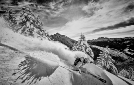 Ski Club of Great Britain skier photographed in La Clusaz, France. Ross Woodhall - Action & Lifestyle Photography