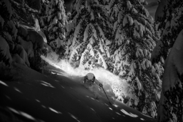 Ski Club of Great Britain skier photographed in La Clusaz, France. Ross Woodhall - Action & Lifestyle Photography