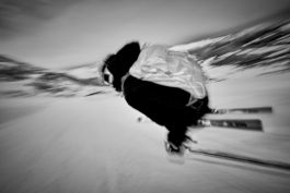Ski Club of Great Britain skier photographed in La Clusaz, France. Ross Woodhall - Action & Lifestyle Photography