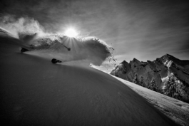 Ski Club of Great Britain skier photographed in La Clusaz, France. Ross Woodhall - Action & Lifestyle Photography